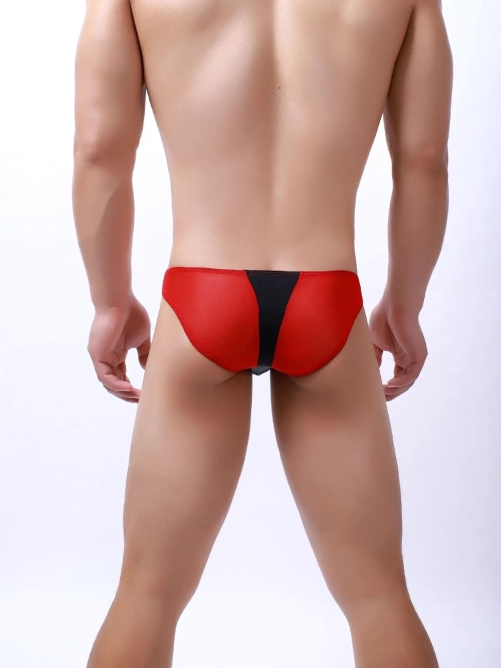Shein New Mens Red And Black Semi-Sheer Brief Underwear - Picture 9 of 14
